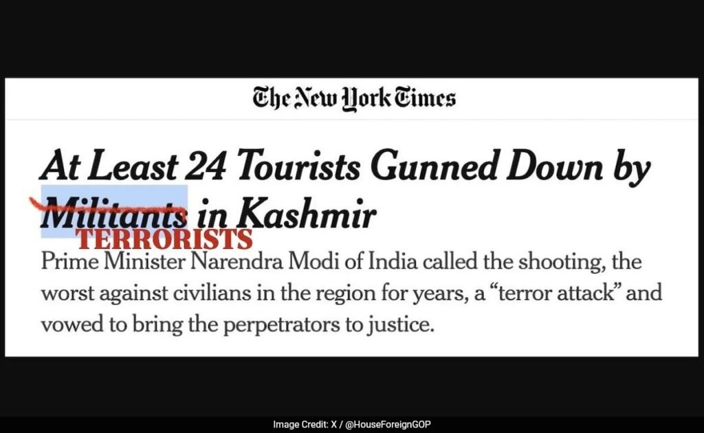 NYT Slammed By US House Panel Over Its Reportage Of Kashmir Terror Attack