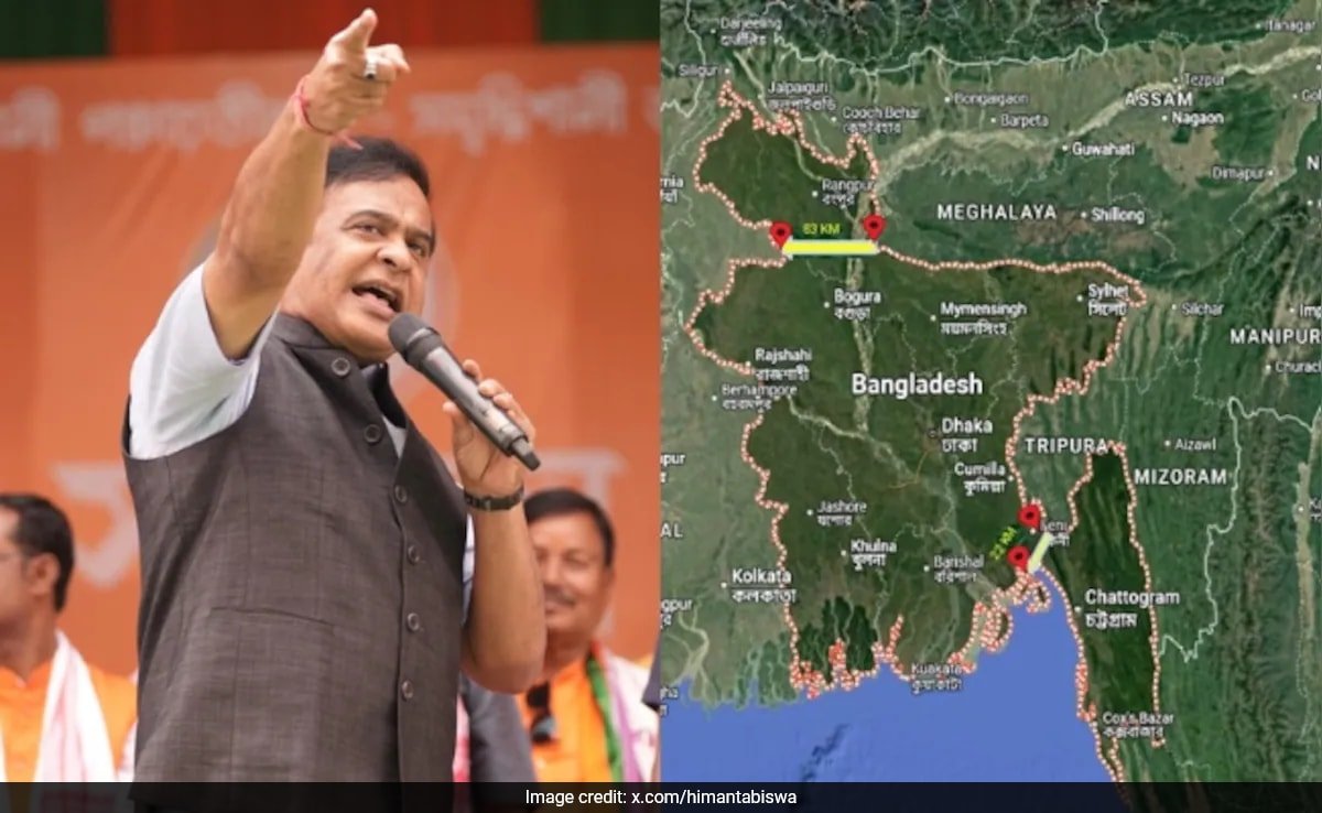 Himanta Sarma Shares Map With Bangladesh’s “2 Vulnerable Chicken Necks”