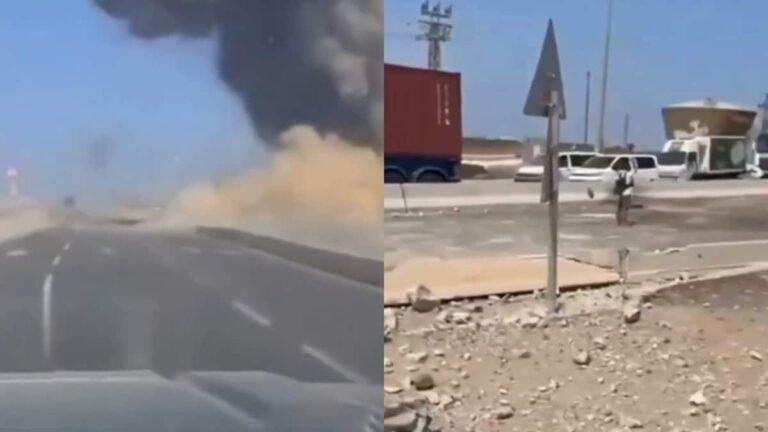 Dashcam Footage Shows Moment Iranian Missile Hit Israeli City Ashdod
